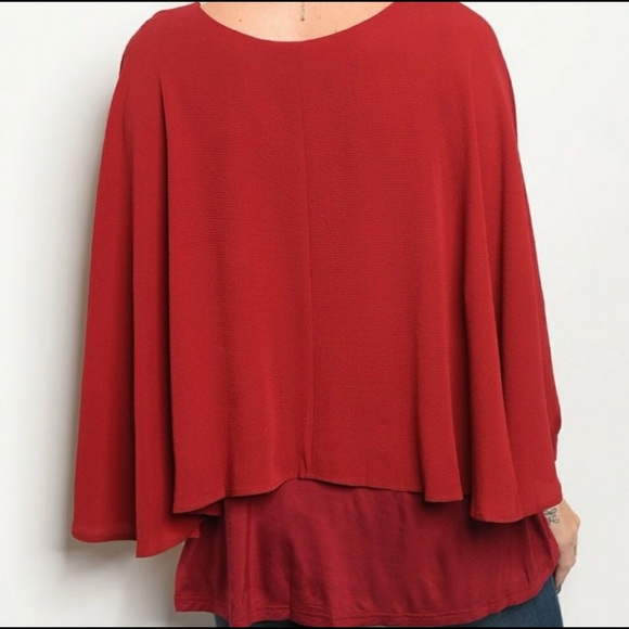 Flowing Wine red Blouse - Picture 2 of 2